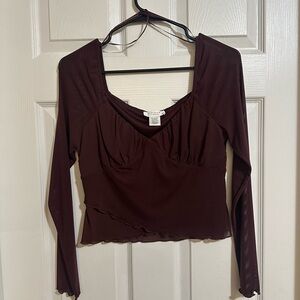Maroon Long Sleeve Top